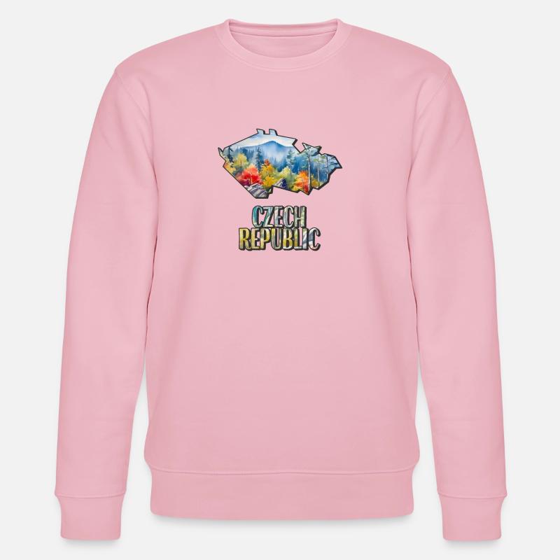 Carte à l’aquarelle République tchèque - Sweat bio CHANGER Stanley/Stella Unisexe - rose pâle