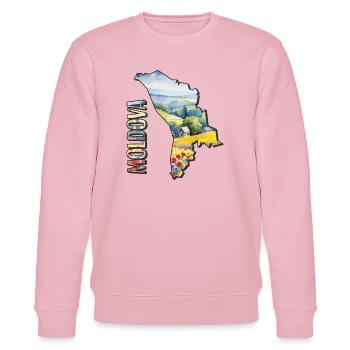 Aquarell Landkarte Moldawien - Stanley/Stella Unisex Bio-Sweatshirt CHANGER  - Hellrosa - Vorne - Jaron (178cm) & Liana (172cm)