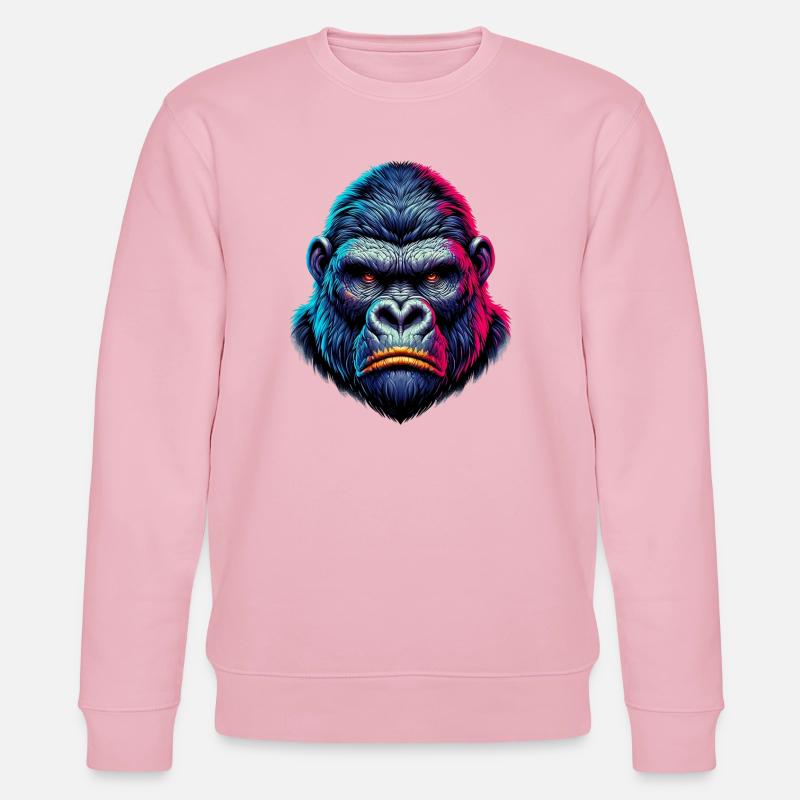 Gorilla - Stanley/Stella Unisex Bio-Sweatshirt CHANGER  - Hellrosa