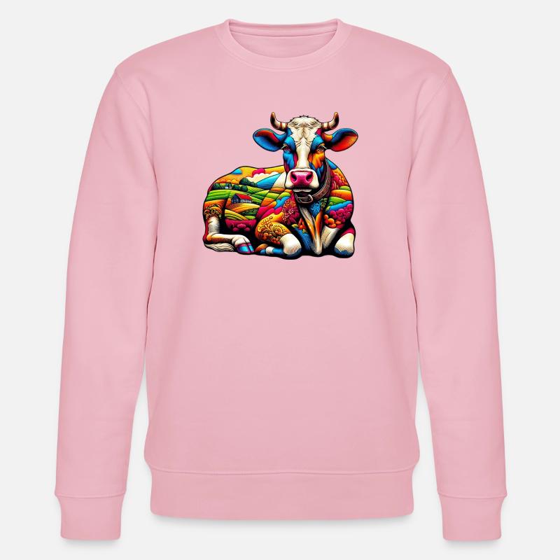 Kuh - Stanley/Stella Unisex Bio-Sweatshirt CHANGER  - Hellrosa
