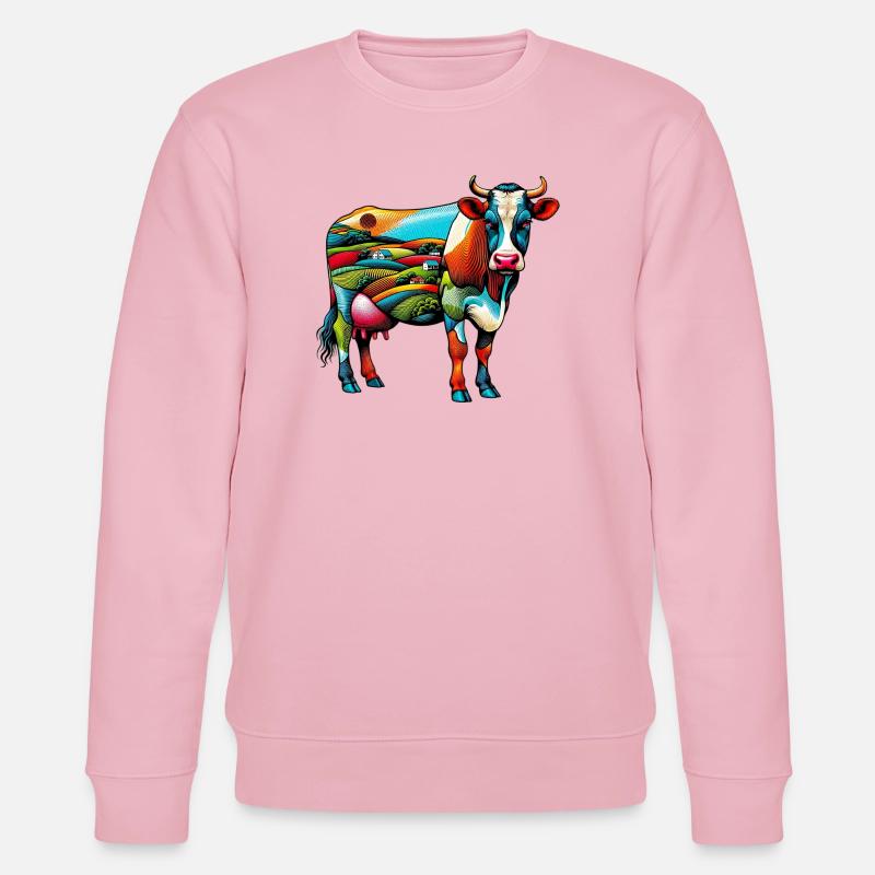 Kuh - Stanley/Stella Unisex Bio-Sweatshirt CHANGER  - Hellrosa