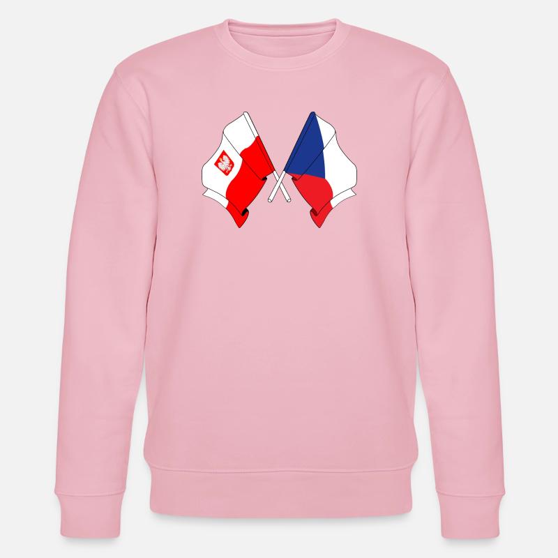Drapeau Pologne, République tchèque - Sweat bio CHANGER Stanley/Stella Unisexe - rose pâle