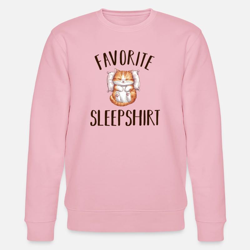 Schlafende Katze Pyjama - Stanley/Stella Unisex Bio-Sweatshirt CHANGER - Hellrosa
