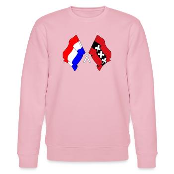 Flag Netherlands, Amsterdam crossed - Stanley/Stella CHANGER Unisex Organic Sweatshirt - cotton pink - Front - Jaron (178cm) & Liana (172cm)