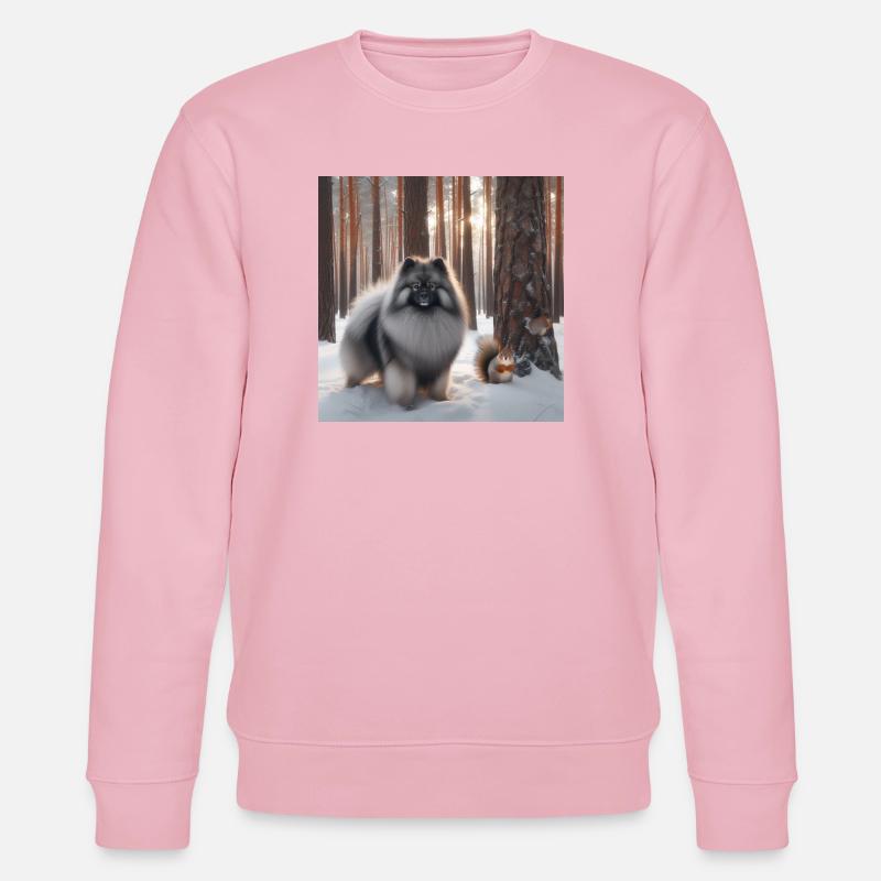 Wolfspitz im Schnee - Stanley/Stella Unisex Bio-Sweatshirt CHANGER  - Hellrosa