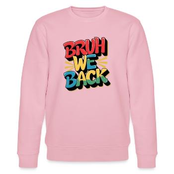 Design récurrent joyeux avec texte coloré - Sweat bio CHANGER Stanley/Stella Unisexe - rose pâle - Devant - Jaron (178cm) & Liana (172cm)