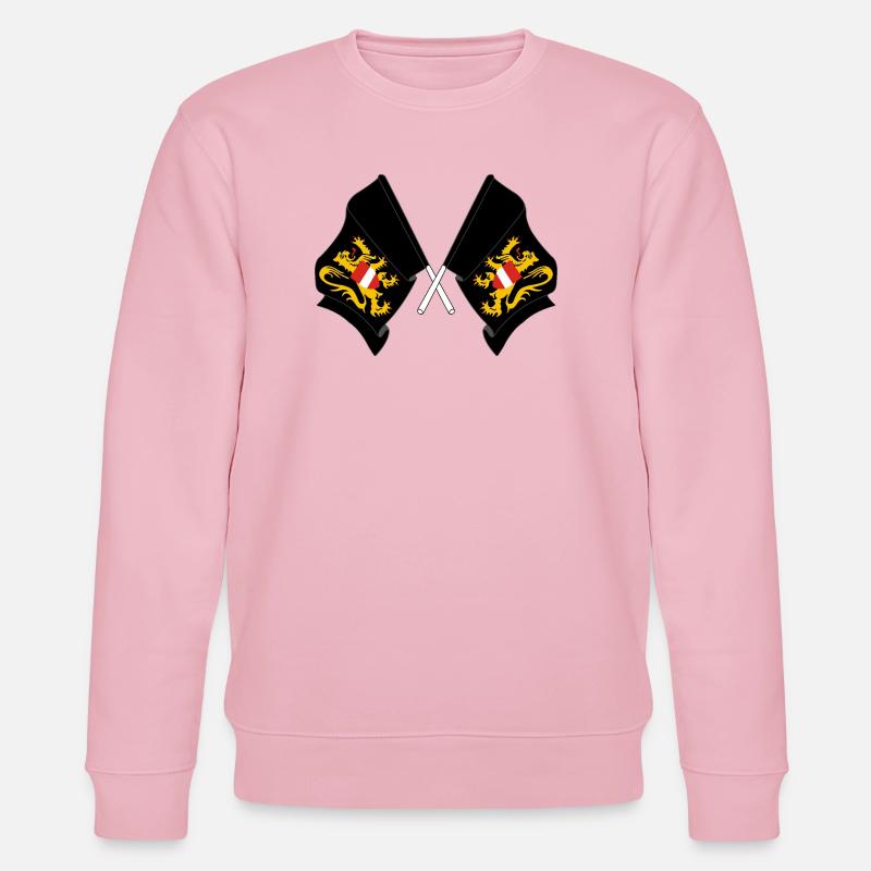 Zwei Flaggen Flämisch-Brabant Belgien - Stanley/Stella Unisex Bio-Sweatshirt CHANGER  - Hellrosa