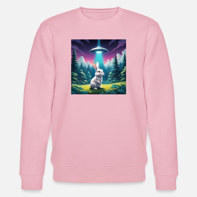 Hase mit UFO - Stanley/Stella Unisex Bio-Sweatshirt CHANGER  - Hellrosa