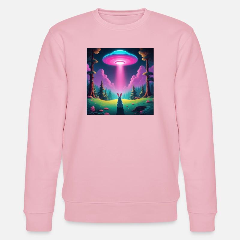 UFO mit Hase - Stanley/Stella Unisex Bio-Sweatshirt CHANGER  - Hellrosa