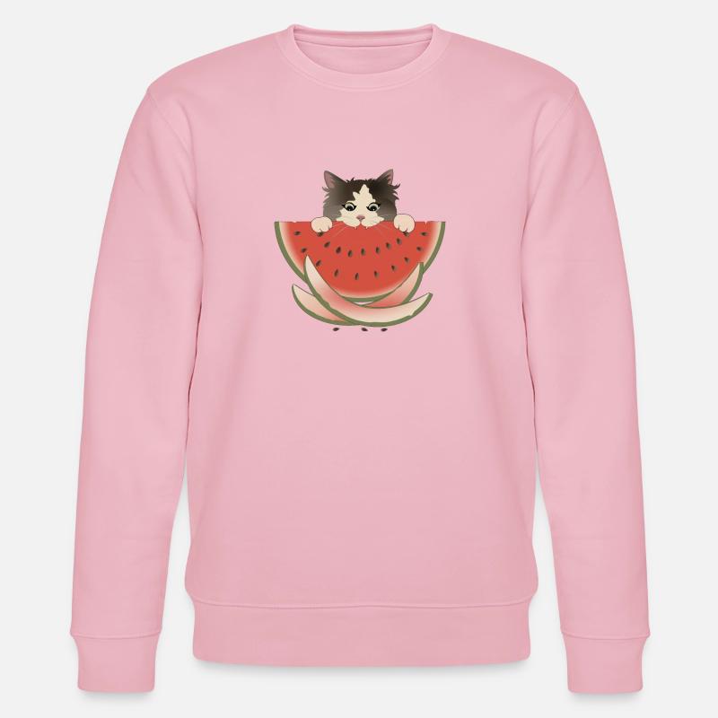 Délice de pastèque Chat - Sweat bio CHANGER Stanley/Stella Unisexe - rose pâle