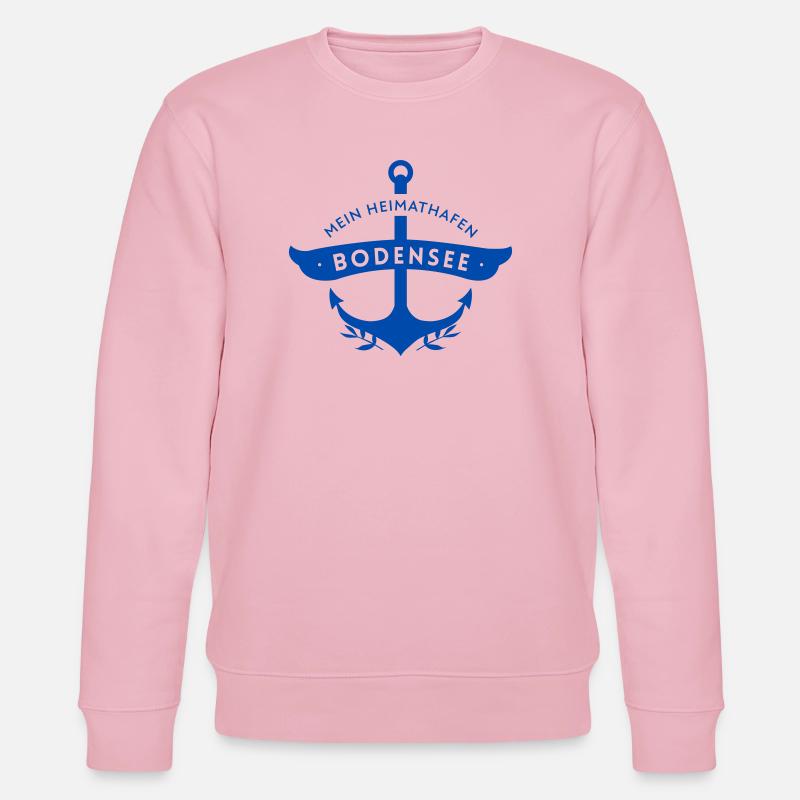 Mein Heimathafen Bodensee mit Anker - Stanley/Stella Unisex Bio-Sweatshirt CHANGER  - Hellrosa