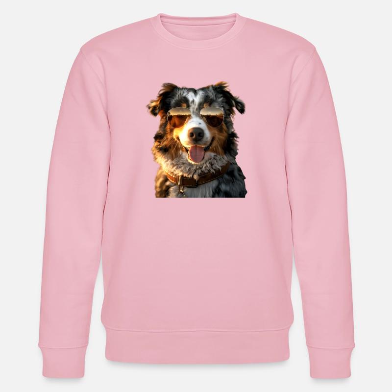 Australian Shepherd Hunde Liebhaber Süßer Aussie - Stanley/Stella Unisex Bio-Sweatshirt CHANGER - Hellrosa