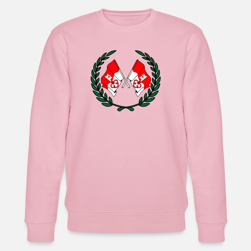 Fahnen Obwalden Schweiz Lorbeerkranz - Stanley/Stella Unisex Bio-Sweatshirt CHANGER  - Hellrosa