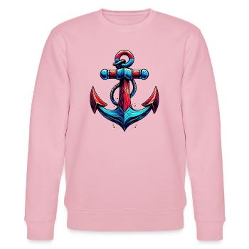 Ein Anker - Stanley/Stella Unisex Bio-Sweatshirt CHANGER  - Hellrosa - Vorne - Jaron (178cm) & Liana (172cm)