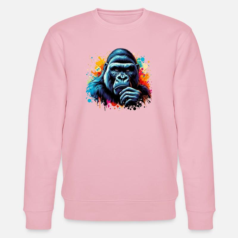 Gorilla - Stanley/Stella Unisex Bio-Sweatshirt CHANGER  - Hellrosa