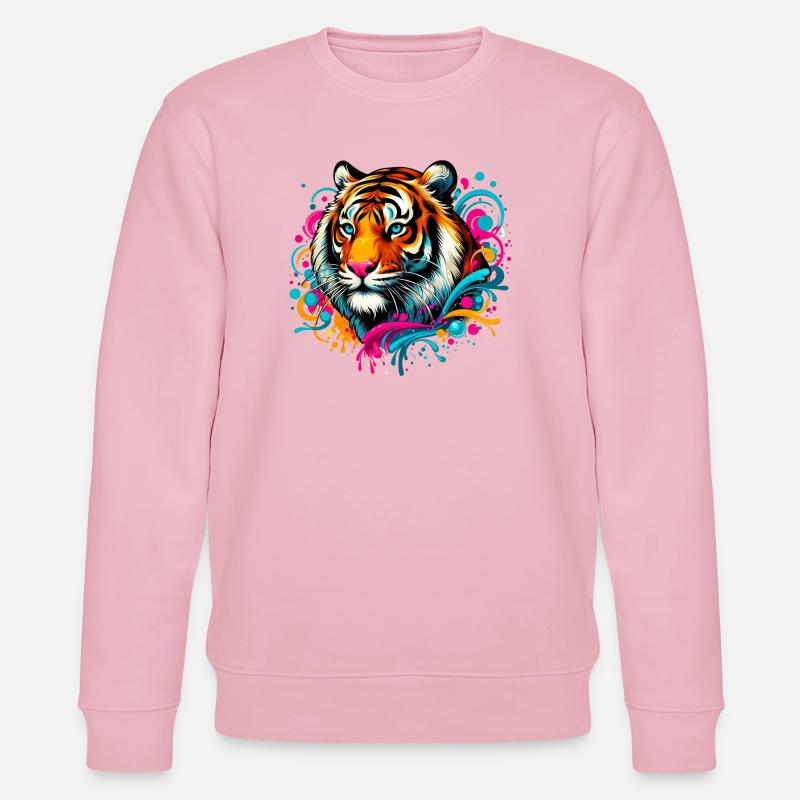 Tiger - Stanley/Stella Unisex Bio-Sweatshirt CHANGER  - Hellrosa