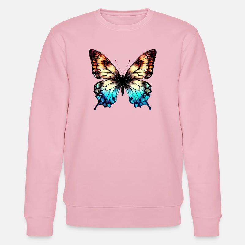 Schmetterling - Stanley/Stella Unisex Bio-Sweatshirt CHANGER  - Hellrosa