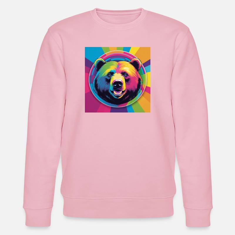 Rainbow Bear - Stanley/Stella Unisex Bio-Sweatshirt CHANGER  - Hellrosa