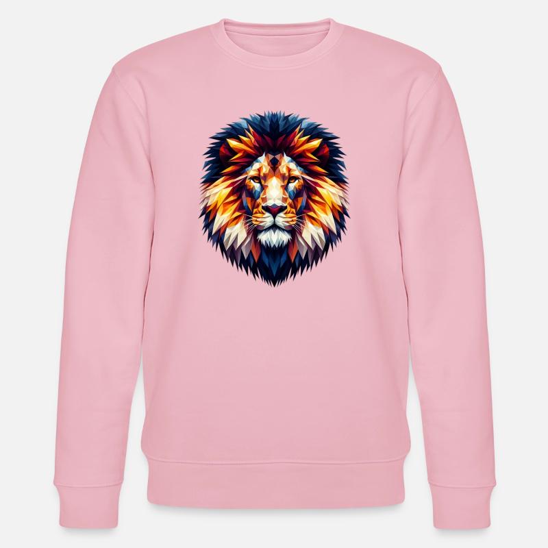 Polygonaler Löwe - Stanley/Stella Unisex Bio-Sweatshirt CHANGER  - Hellrosa