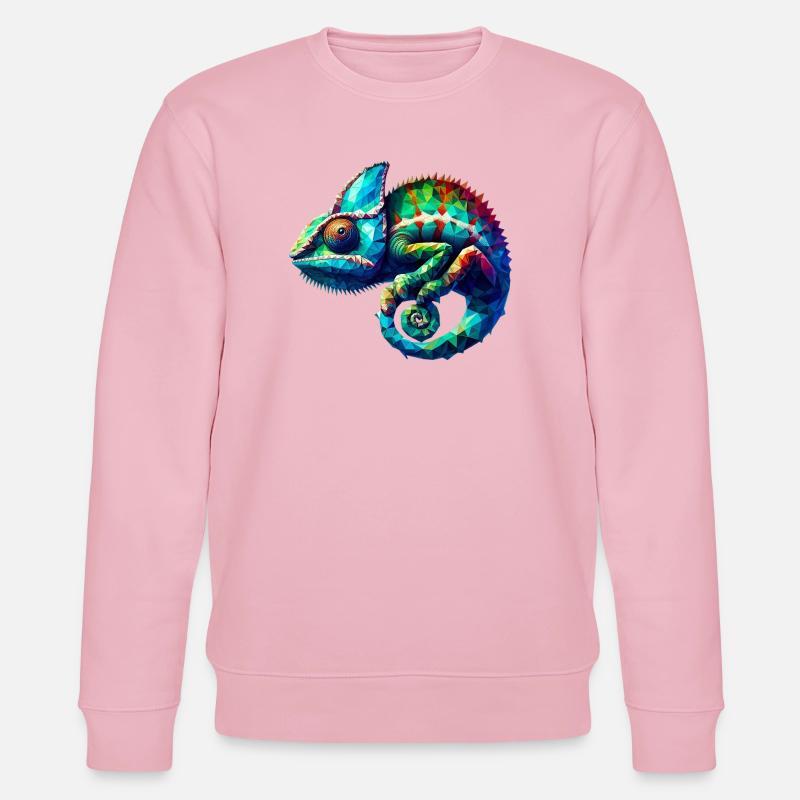 Polygonales Chamäleon - Stanley/Stella Unisex Bio-Sweatshirt CHANGER  - Hellrosa
