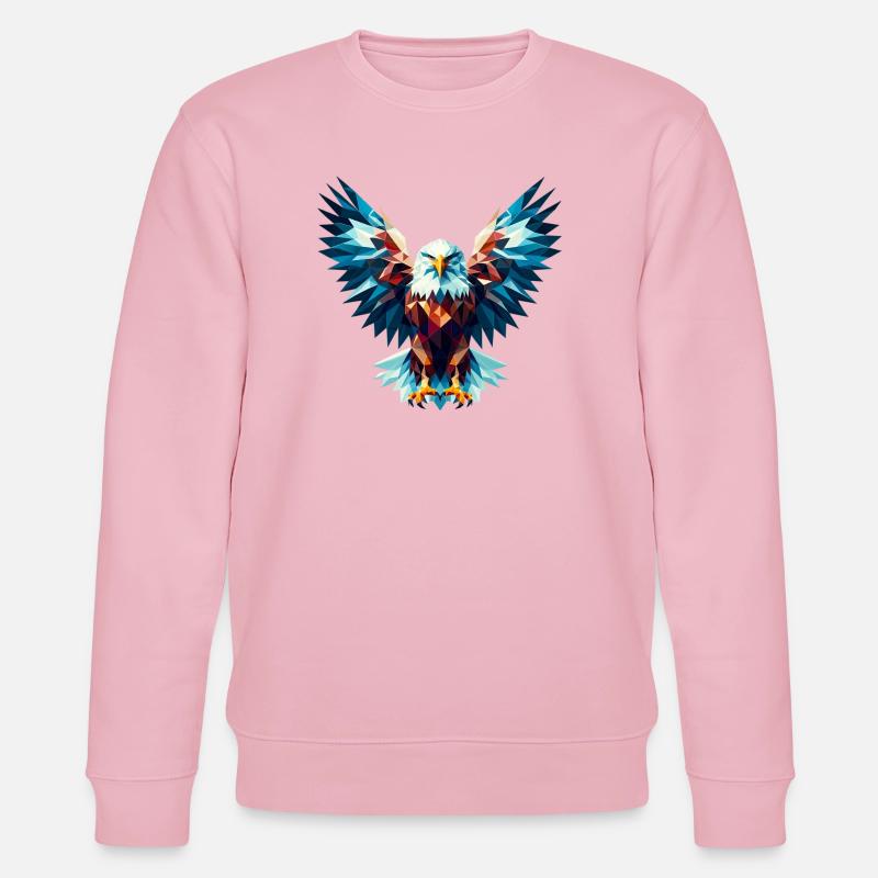 Polygonal Eagle - Stanley/Stella CHANGER Unisex Organic Sweatshirt - cotton pink