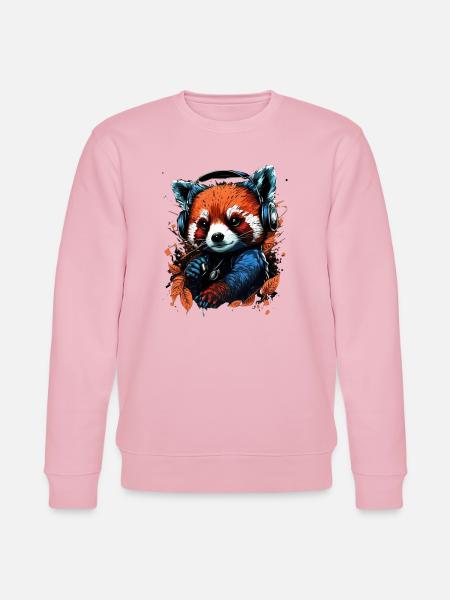 Panda roux mélomane mignon - Sweat bio CHANGER Stanley/Stella Unisexe - rose pâle