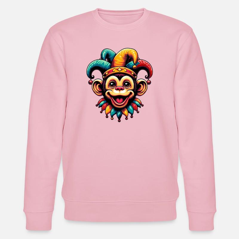 Monkey Jester - Stanley/Stella CHANGER Unisex Organic Sweatshirt - cotton pink