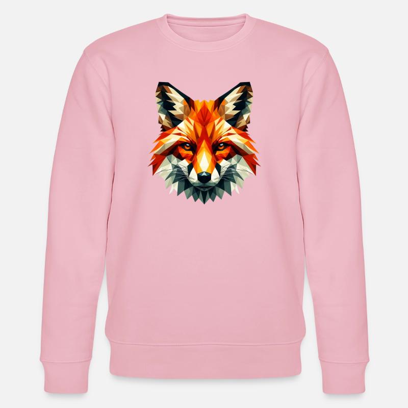 Renard polygonal - Sweat bio CHANGER Stanley/Stella Unisexe - rose pâle