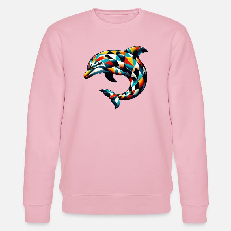 Harlekin-Delfin - Stanley/Stella Unisex Bio-Sweatshirt CHANGER  - Hellrosa