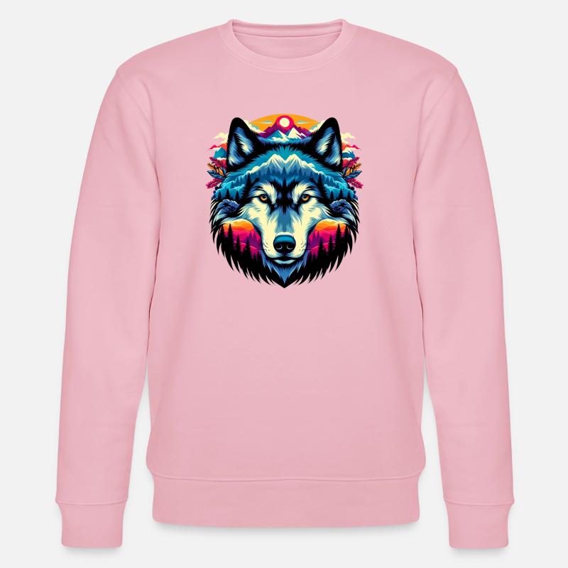 Wolf - Stanley/Stella Unisex Bio-Sweatshirt CHANGER  - Hellrosa