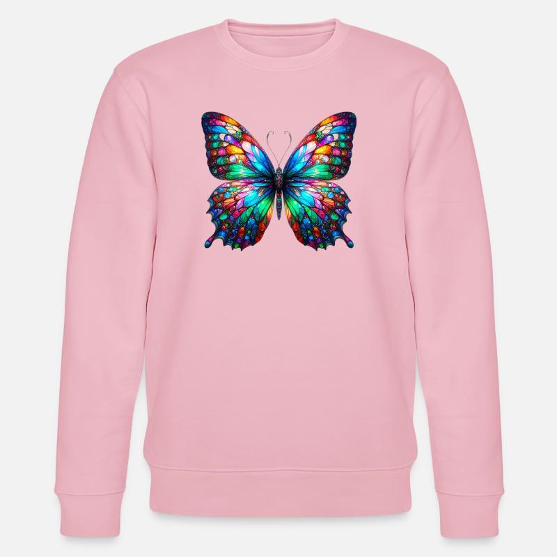 Schmetterling - Stanley/Stella Unisex Bio-Sweatshirt CHANGER - Hellrosa
