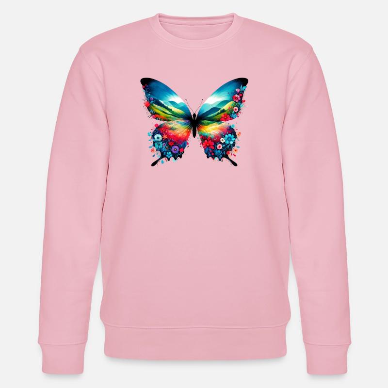 Schmetterling - Stanley/Stella Unisex Bio-Sweatshirt CHANGER - Hellrosa