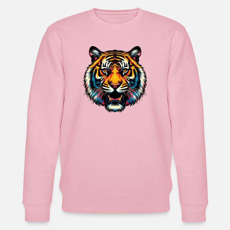 Tiger - Stanley/Stella Unisex Bio-Sweatshirt CHANGER  - Hellrosa