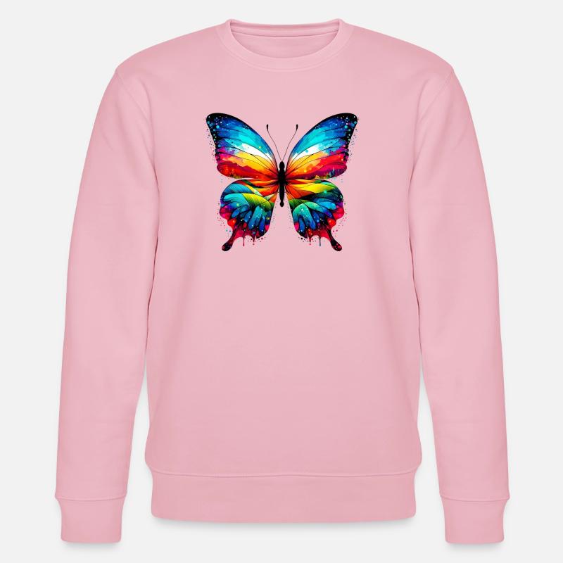Schmetterling - Stanley/Stella Unisex Bio-Sweatshirt CHANGER  - Hellrosa