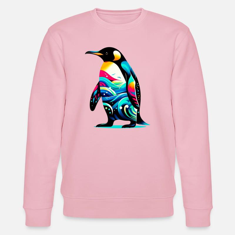 Pinguin - Stanley/Stella Unisex Bio-Sweatshirt CHANGER  - Hellrosa