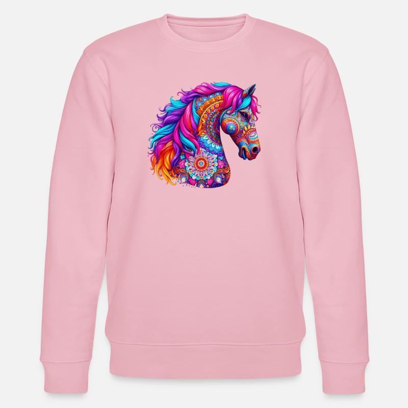 Cheval Mandala Dessin Inde Inde - Sweat bio CHANGER Stanley/Stella Unisexe - rose pâle