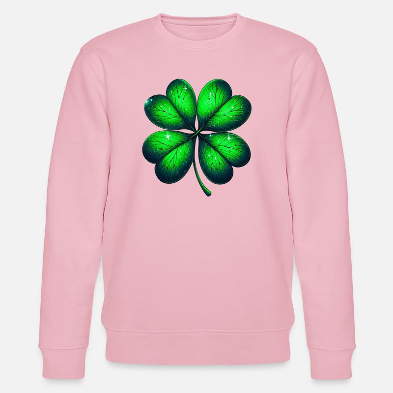 Vierblättriges Kleeblatt - Stanley/Stella Unisex Bio-Sweatshirt CHANGER  - Hellrosa