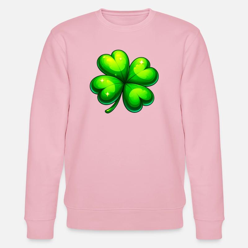 Vierblättriges Kleeblatt - Stanley/Stella Unisex Bio-Sweatshirt CHANGER  - Hellrosa