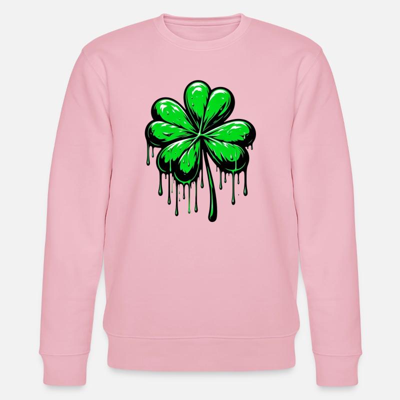 Vierblättriges Kleeblatt - Stanley/Stella Unisex Bio-Sweatshirt CHANGER  - Hellrosa