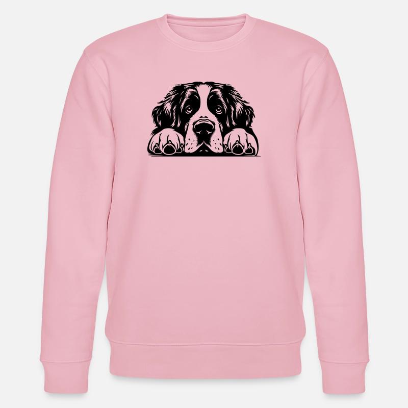 Bernhardiner Kopf mit Pfoten - Stanley/Stella Unisex Bio-Sweatshirt CHANGER  - Hellrosa