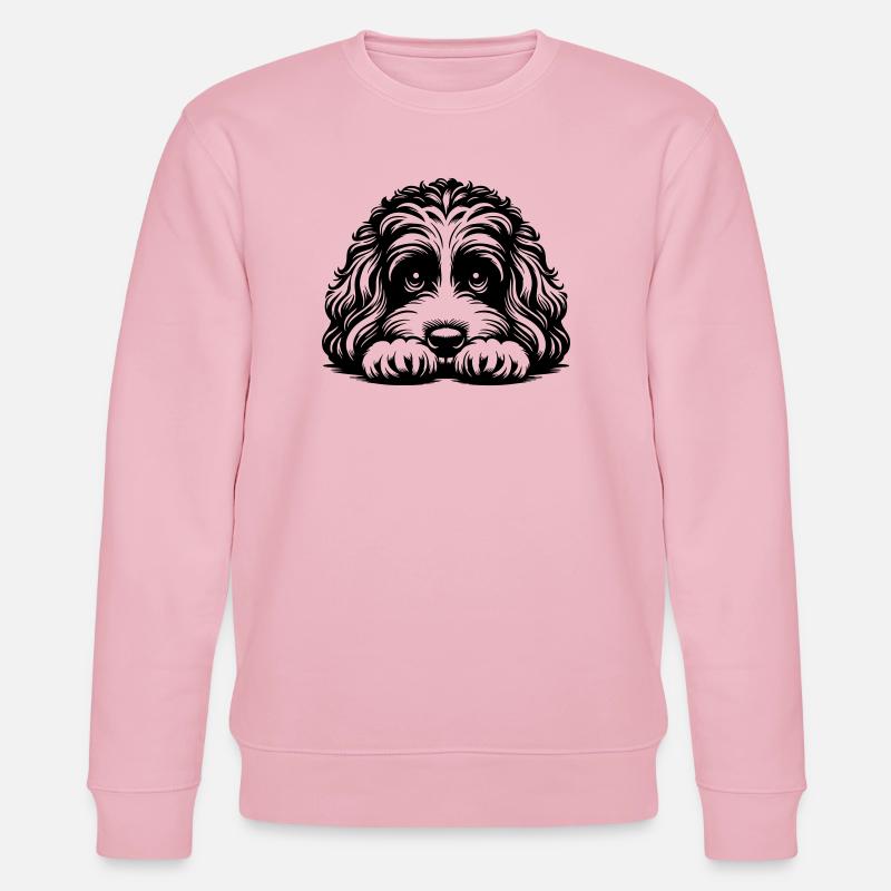 Tête de Cavapoo avec pattes - Sweat bio CHANGER Stanley/Stella Unisexe - rose pâle