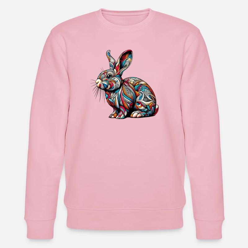 Kaninchen - Stanley/Stella Unisex Bio-Sweatshirt CHANGER  - Hellrosa