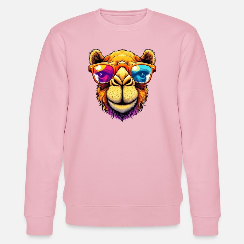 Camel mit Sonnenbrille - Stanley/Stella Unisex Bio-Sweatshirt CHANGER  - Hellrosa