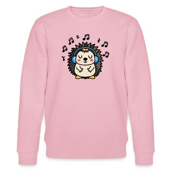 DJ Jeżyk – rhythmic vibration in the style of a hedgehog - Stanley/Stella CHANGER Unisex Organic Sweatshirt - cotton pink - Front - Jaron (178cm) & Liana (172cm)