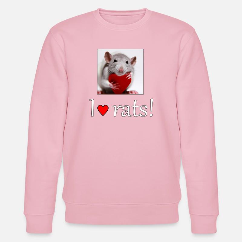 Ratte mit Herz - Stanley/Stella Unisex Bio-Sweatshirt CHANGER  - Hellrosa