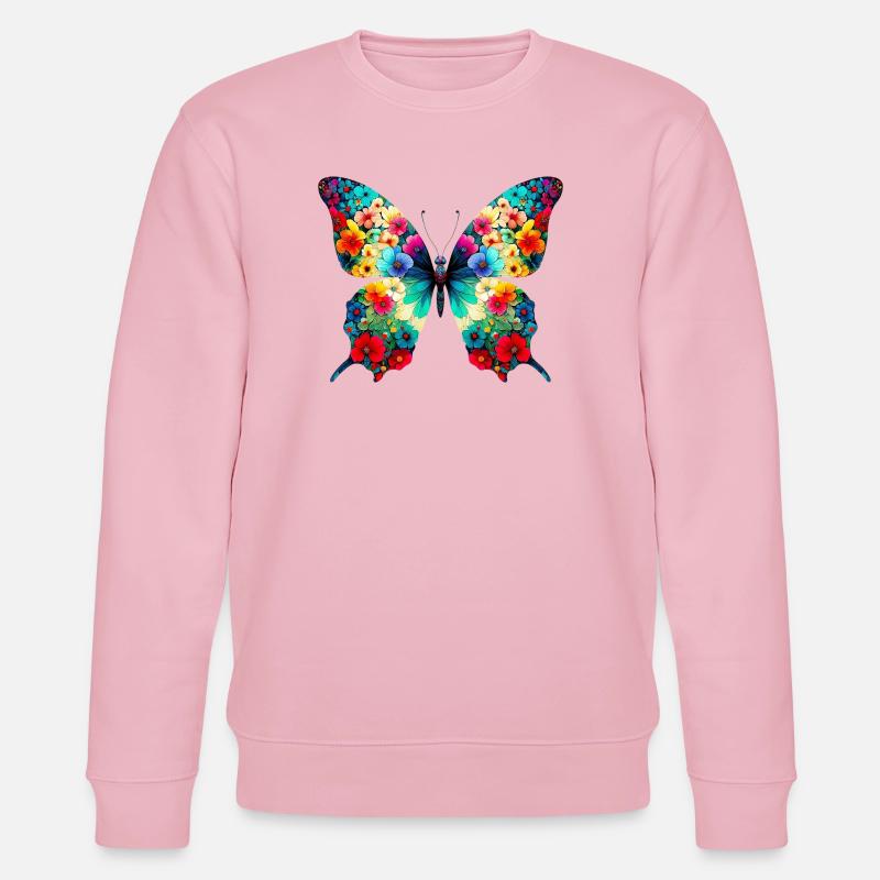 Schmetterling - Stanley/Stella Unisex Bio-Sweatshirt CHANGER  - Hellrosa