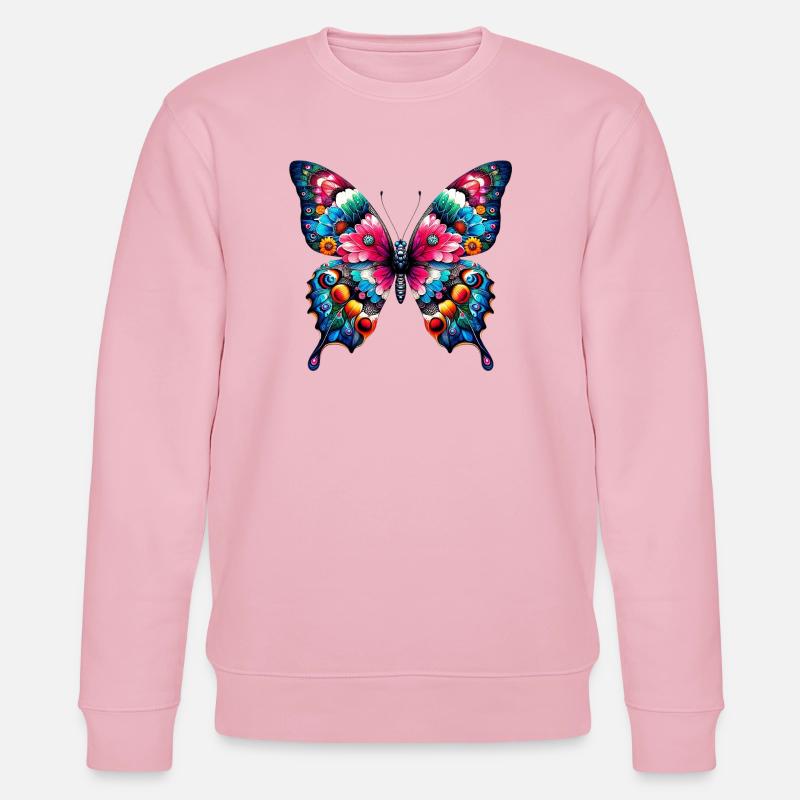 Schmetterling - Stanley/Stella Unisex Bio-Sweatshirt CHANGER  - Hellrosa