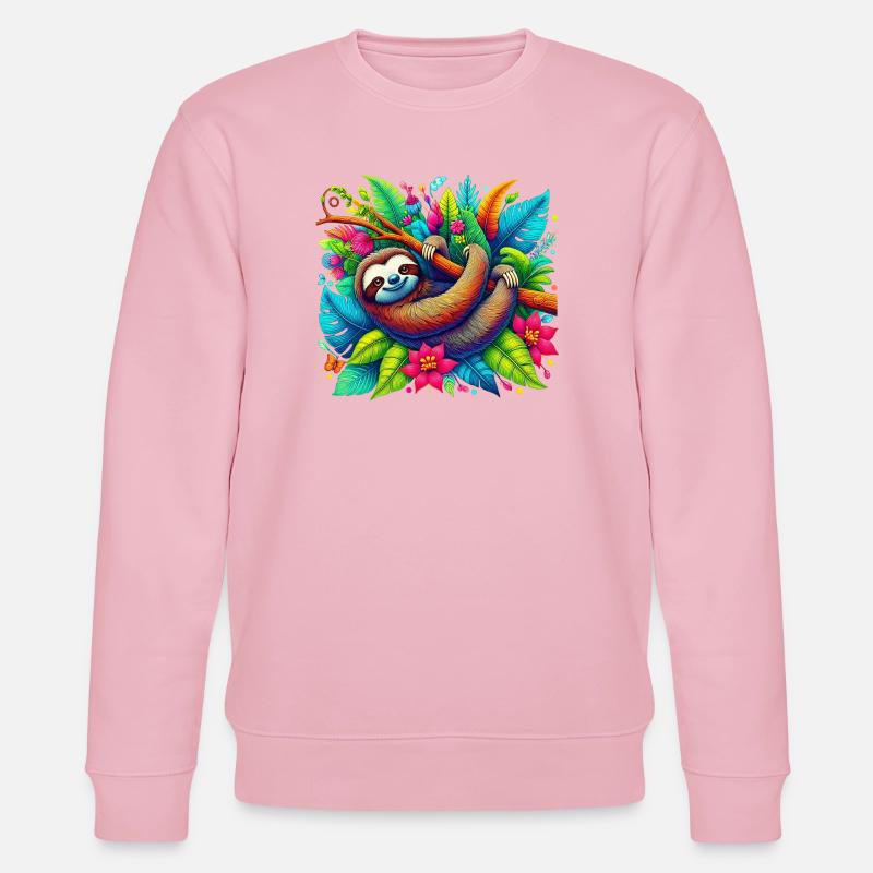 Faultier - Stanley/Stella Unisex Bio-Sweatshirt CHANGER  - Hellrosa