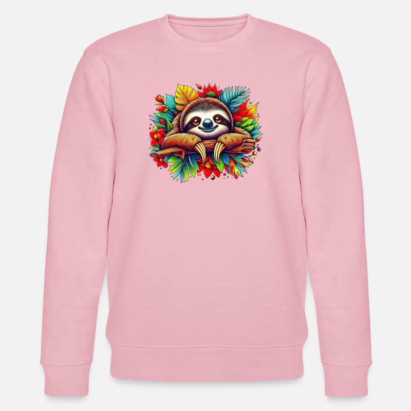 Faultier - Stanley/Stella Unisex Bio-Sweatshirt CHANGER  - Hellrosa