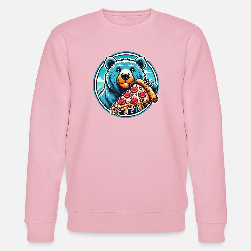 Pizza Bär Design - Stanley/Stella Unisex Bio-Sweatshirt CHANGER  - Hellrosa